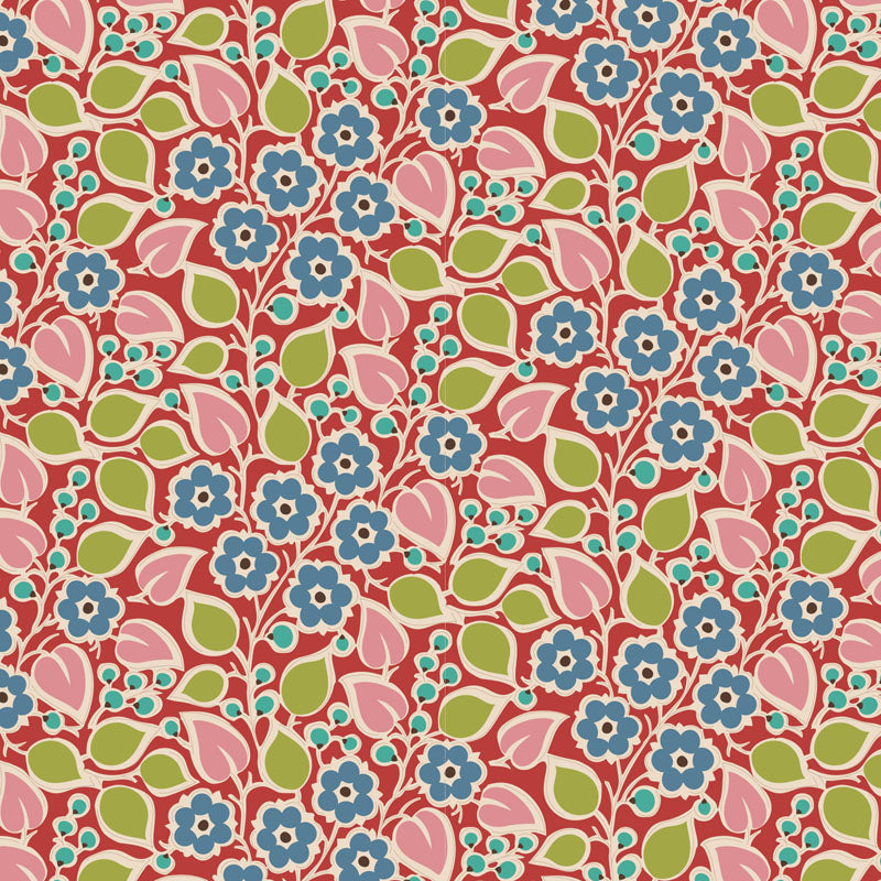 TILDA Stoffe, Stoffpaket PIE IN THE SKY, Fat Quarter Bundle Red Pink