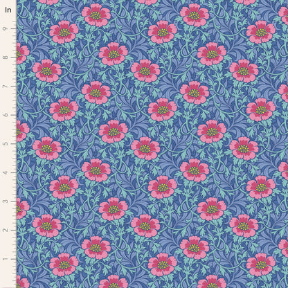 TILDA Stoff HIBERNATION, Winterrose Blue