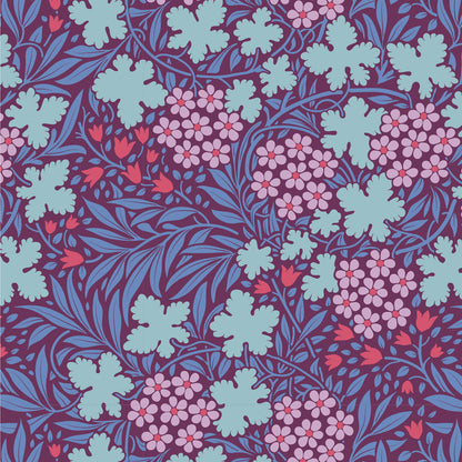 TILDA Stoff HIBERNATION, Autumnbloom Eggplant