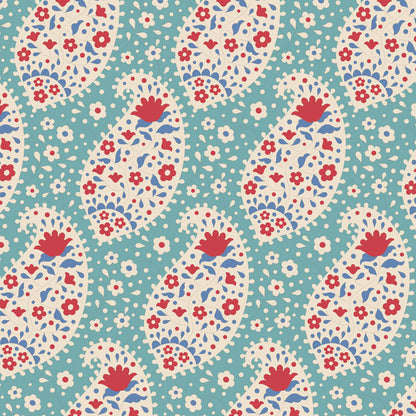 TILDA Stoffe, Stoffpaket JUBILEE, Fat Quarter Bundle Teal White