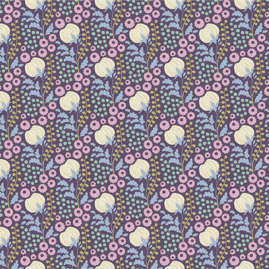 TILDA Stoffe, Stoffpaket SANCTUARY, Fat Quarter Bundle Eggplant Blue