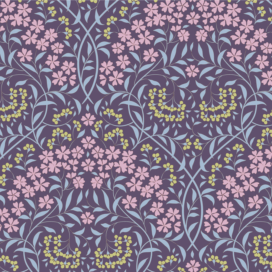 TILDA Stoffe, Stoffpaket SANCTUARY, Fat Quarter Bundle Eggplant Blue