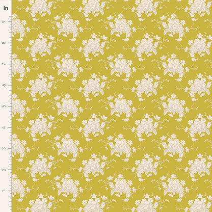 TILDA Stoff SUNDAY BRUNCH, White Flower Sour Yellow