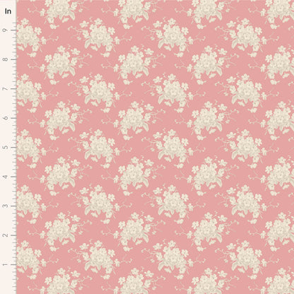TILDA Stoff SUNDAY BRUNCH, White Flower Pink