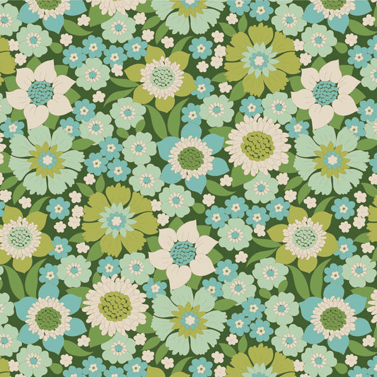 TILDA Stoff WALLFLOWER, Lauren Green