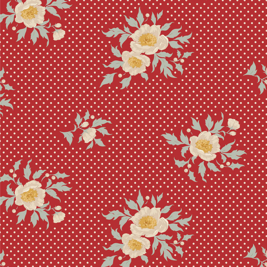 TILDA Stoff MERRY LITTLE CHRISTMAS, Joy Red