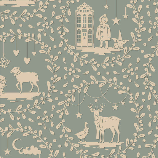 TILDA Stoff MERRY LITTLE CHRISTMAS, Paperscenes Duckegg