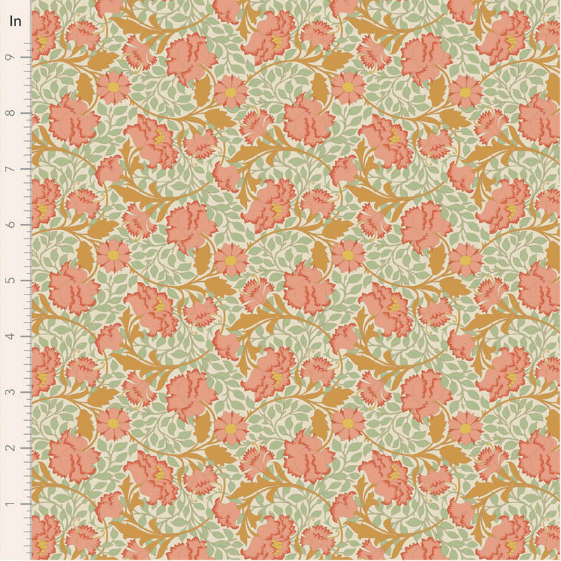 TILDA Stoff SONGBIRD, Flora Coral