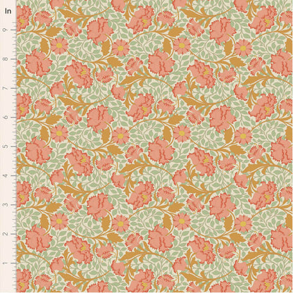 TILDA Stoff SONGBIRD, Flora Coral