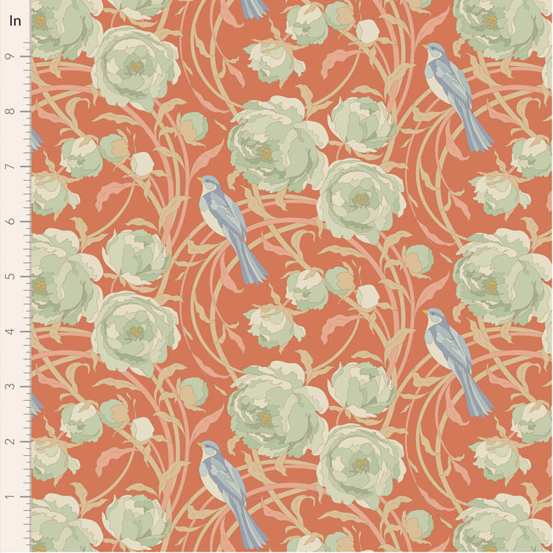 TILDA Stoff SONGBIRD, Cora Coral