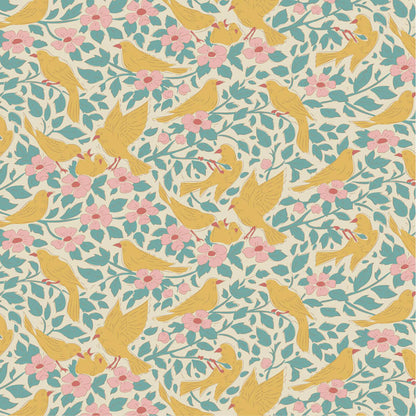 TILDA Stoff SONGBIRD, Ava Teal