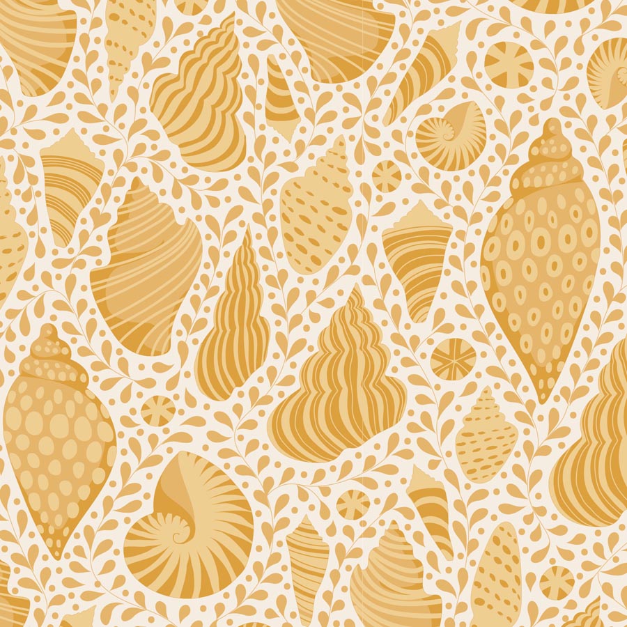TILDA Stoff COTTON BEACH, Beach Shells Honey