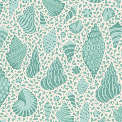TILDA Stoff COTTON BEACH, Beach Shells Teal