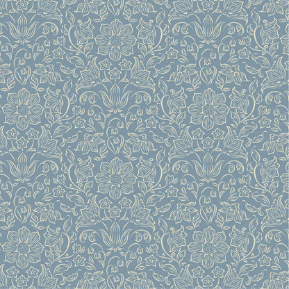 TILDA Stoff SONGBIRD, Lila Blue