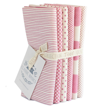 TILDA Stoffe, Stoffpaket CLASSIC BASICS, Fat Quarter Bundle Pink