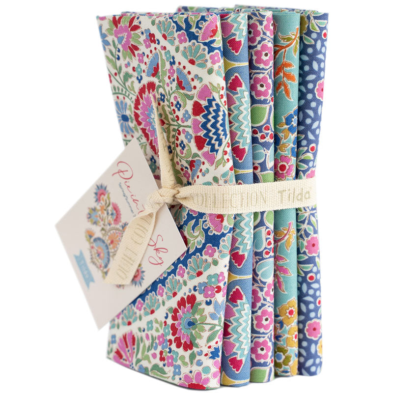 TILDA Stoffe, Stoffpaket PIE IN THE SKY, Fat Quarter Bundle Blue