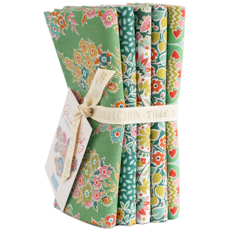 TILDA Stoffe, Stoffpaket PIE IN THE SKY, Fat Quarter Bundle Green Pine