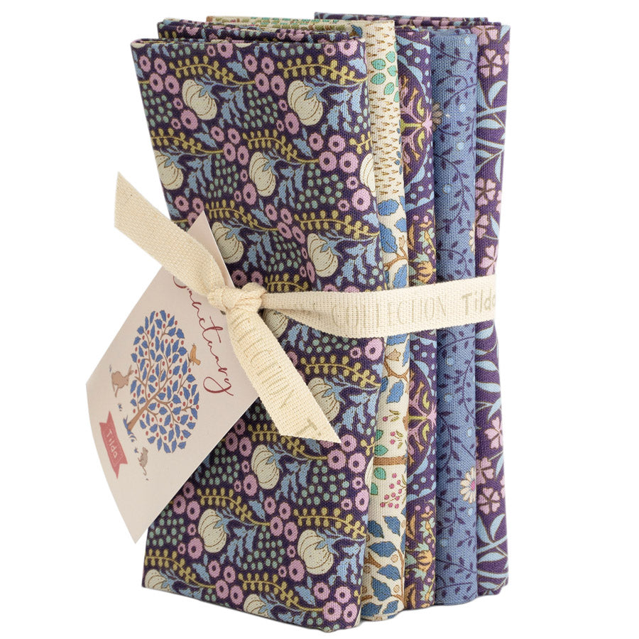 TILDA Stoffe, Stoffpaket SANCTUARY, Fat Quarter Bundle Eggplant Blue