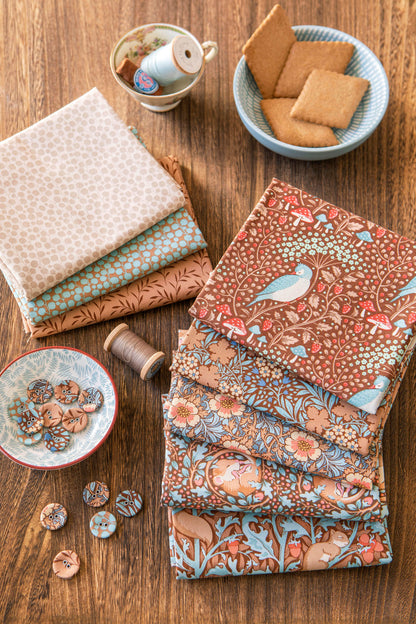 TILDA Stoffe, Stoffpaket HIBERNATION, Fat Quarter Bundle Pecan Hazel