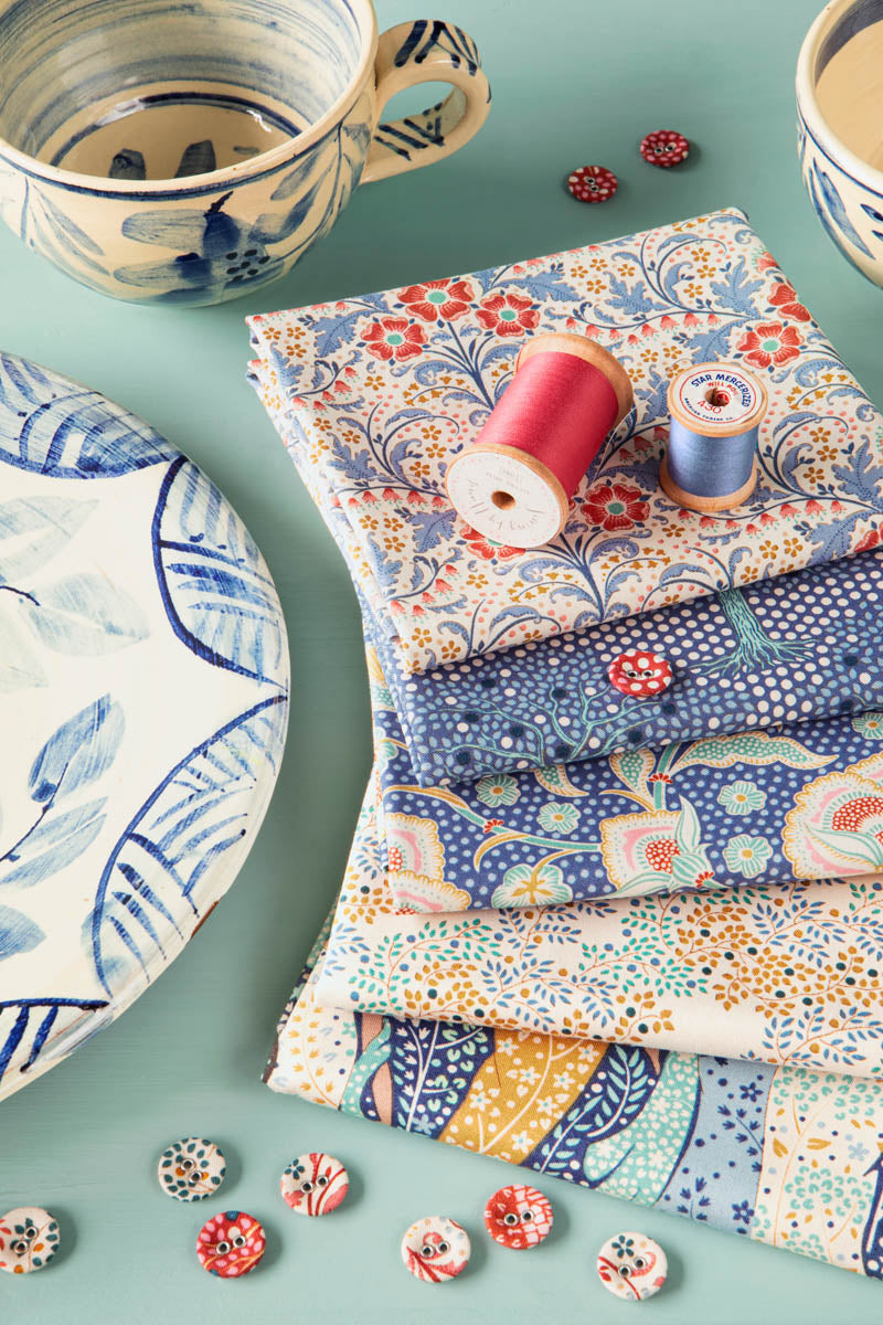TILDA Stoffe, Stoffpaket HOMETOWN, Fat Quarter Bundle Blue