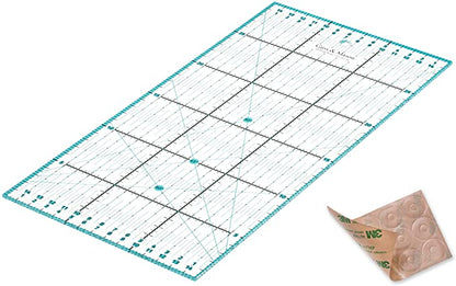 Guss & Mason Patchwork-Lineal 30 cm x 15 cm in Türkis