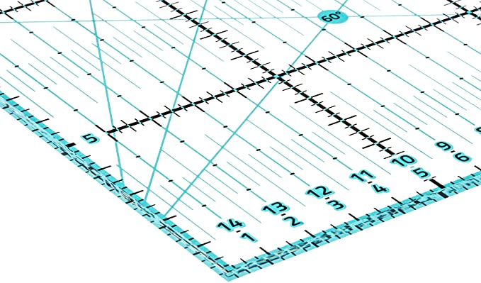 Guss & Mason Patchwork-Lineal 30 cm x 15 cm in Türkis